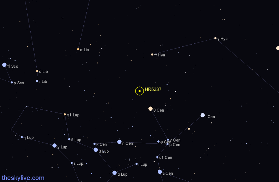 Finder chart HR5337 star