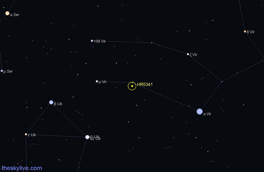 Finder chart HR5341 star
