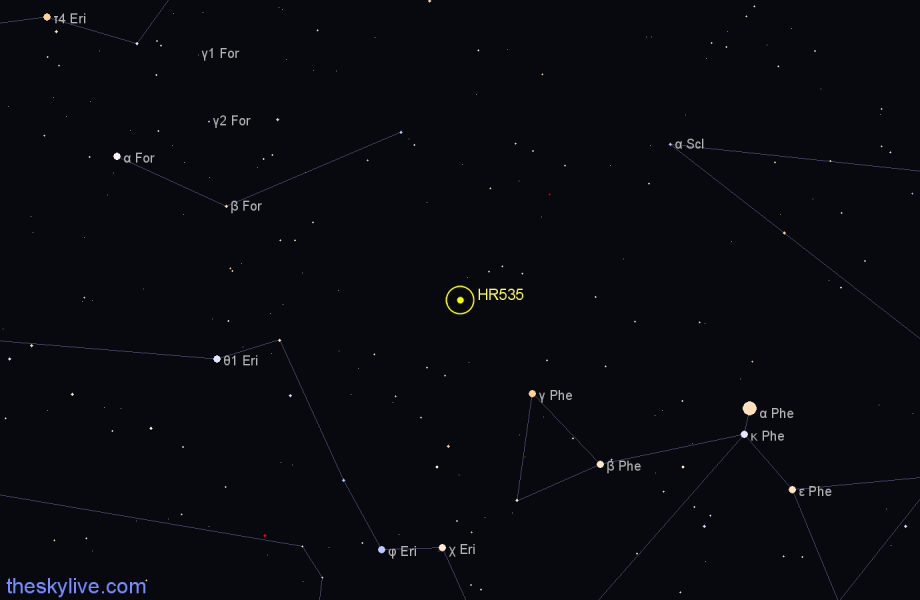 Finder chart HR535 star