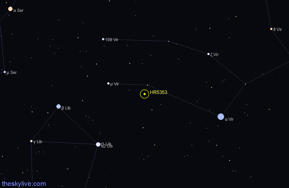 Finder chart HR5353 star
