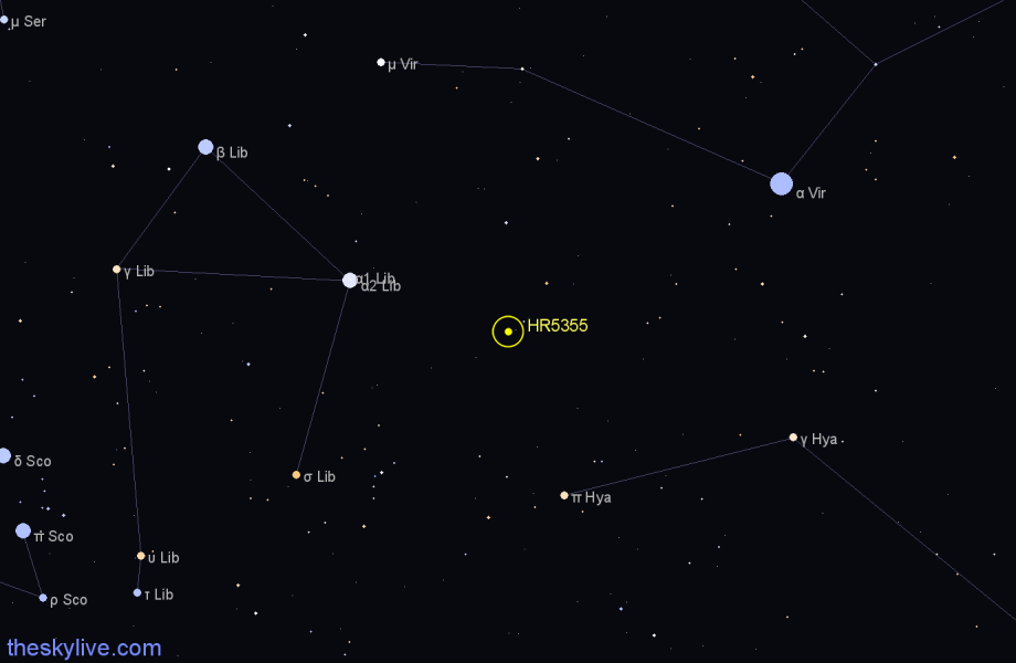 Finder chart HR5355 star