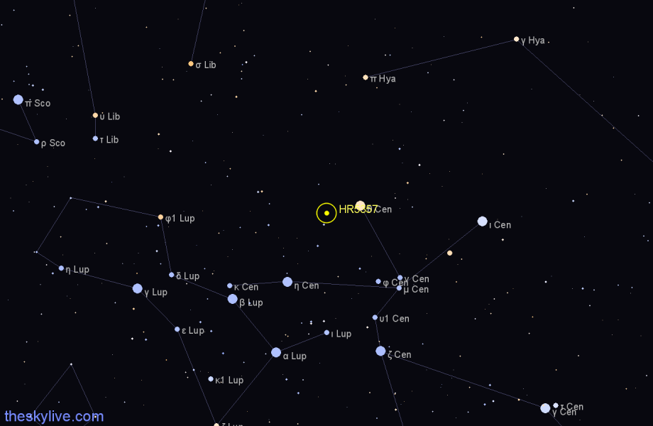 Finder chart HR5357 star