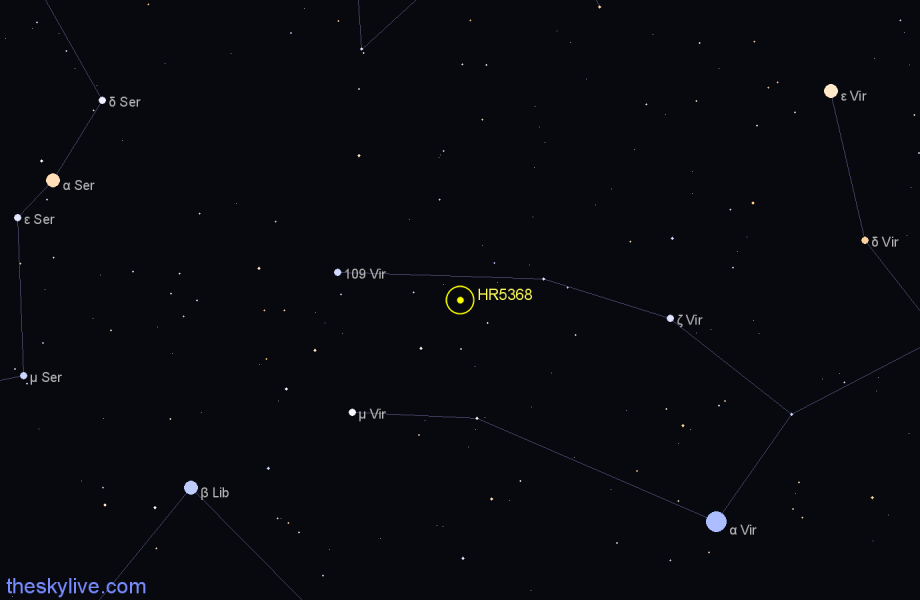Finder chart HR5368 star