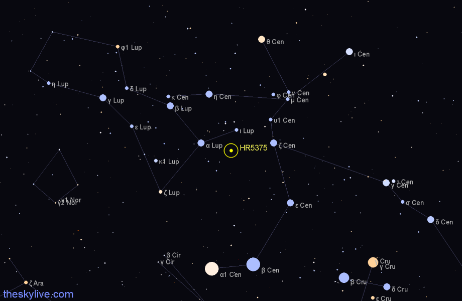 Finder chart HR5375 star