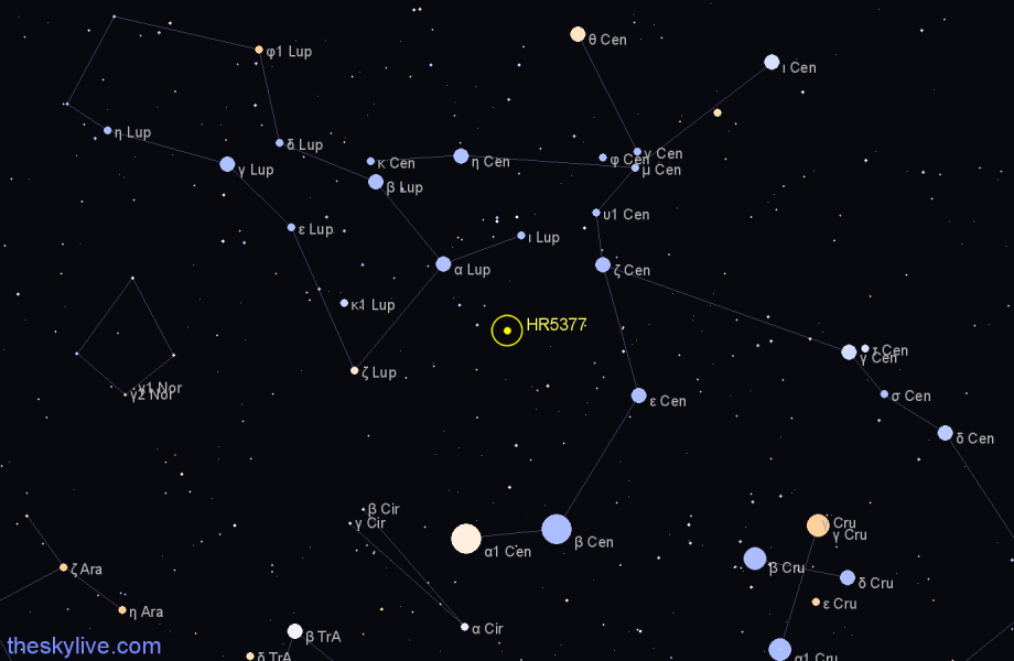 Finder chart HR5377 star