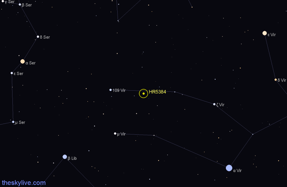 Finder chart HR5384 star