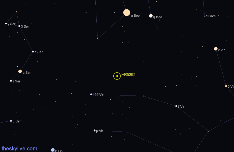 Finder chart HR5392 star