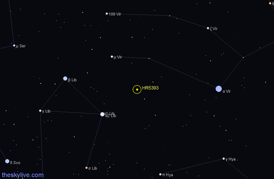 Finder chart HR5393 star