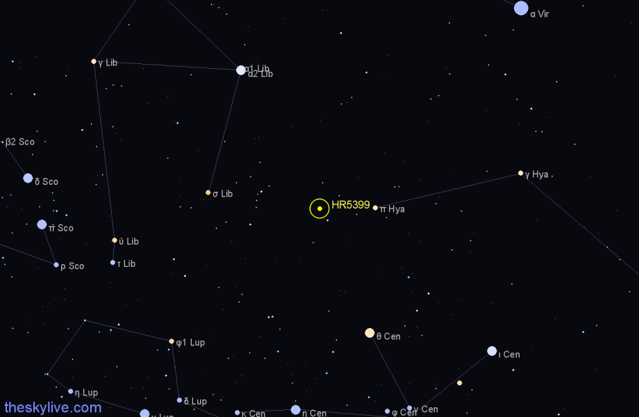 Finder chart HR5399 star