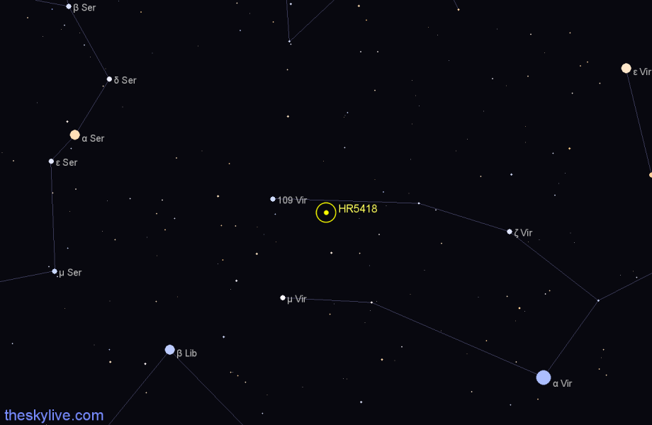 Finder chart HR5418 star