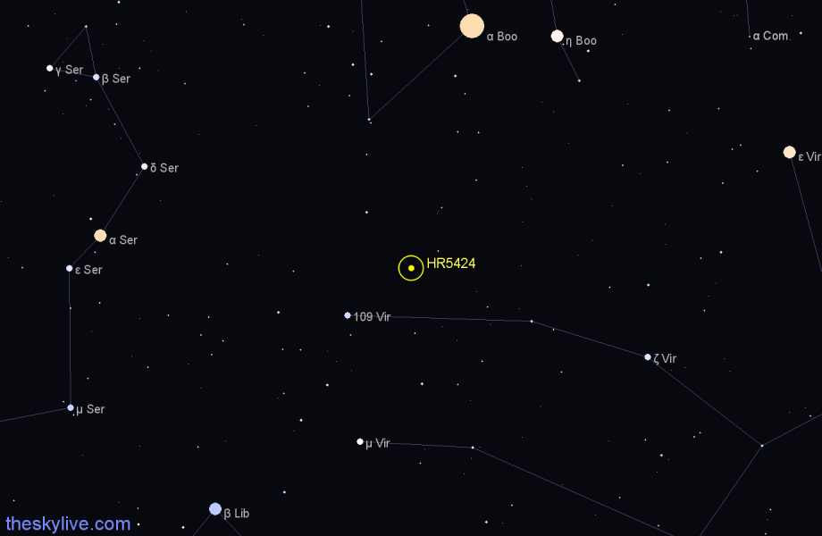 Finder chart HR5424 star