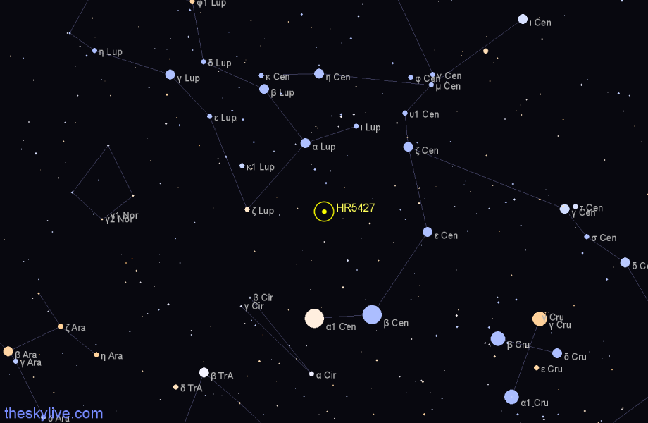 Finder chart HR5427 star