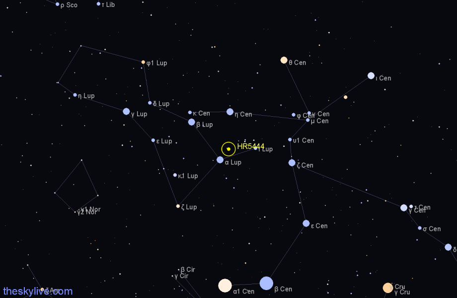 Finder chart HR5444 star
