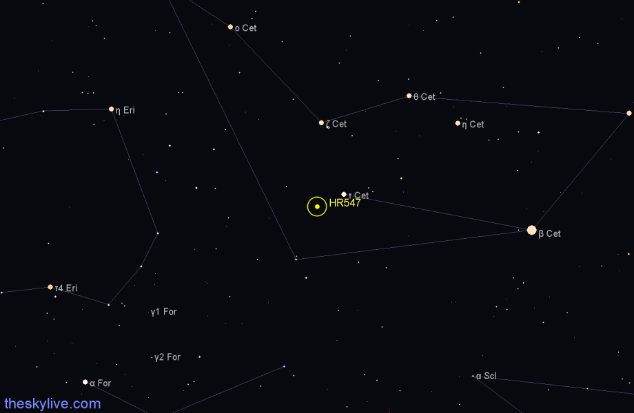 Finder chart HR547 star
