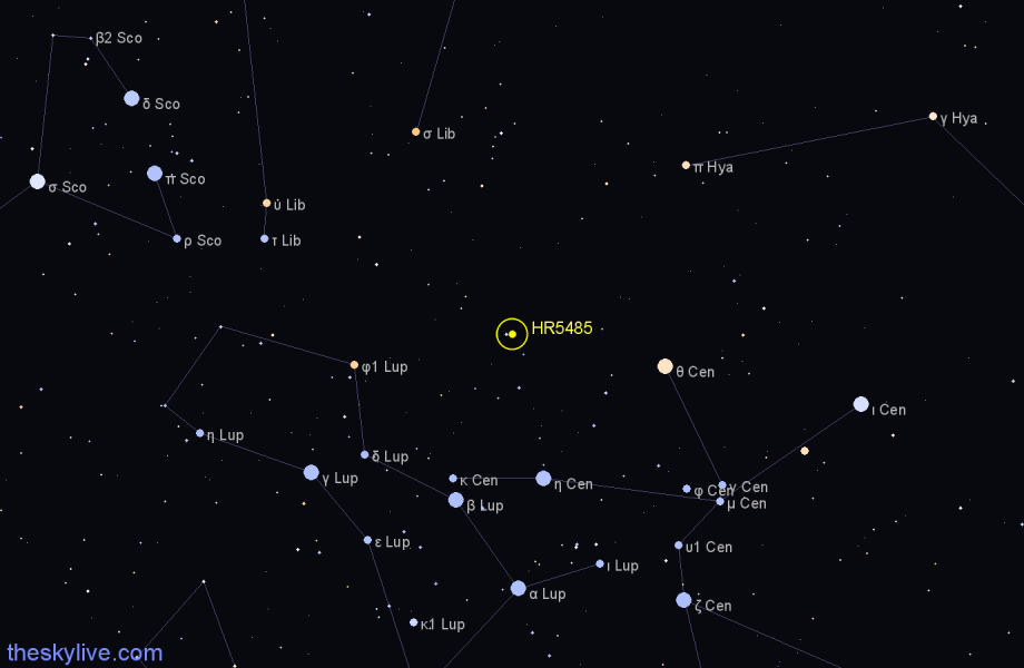 Finder chart HR5485 star