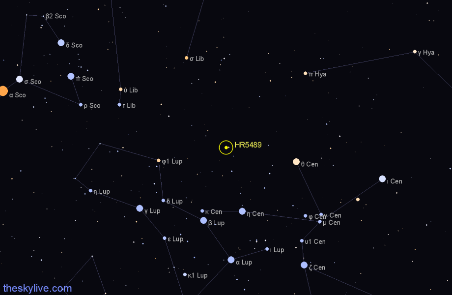 Finder chart HR5489 star