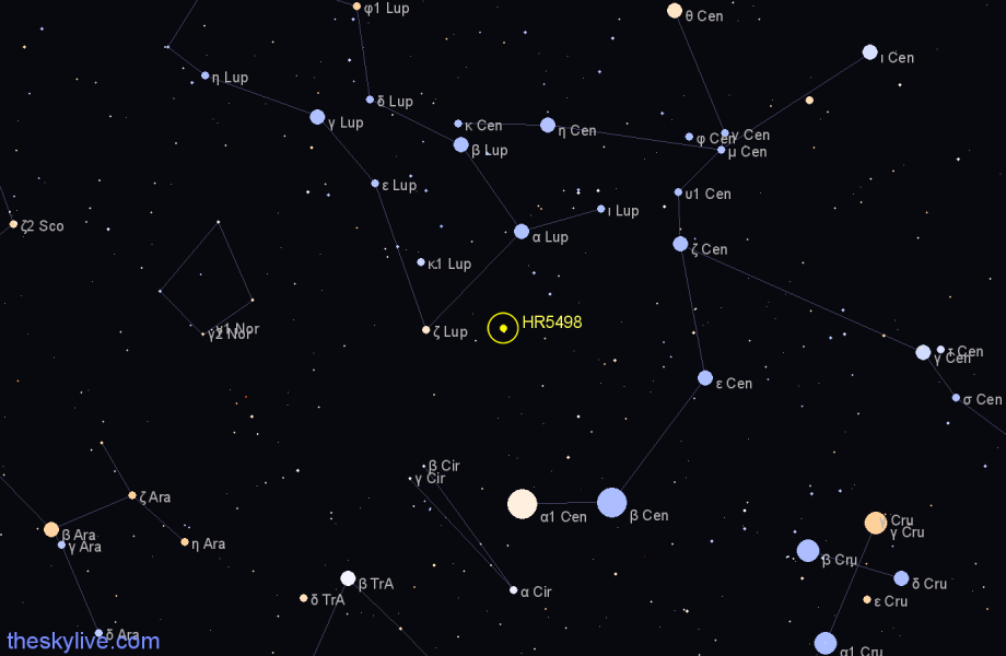 Finder chart HR5498 star