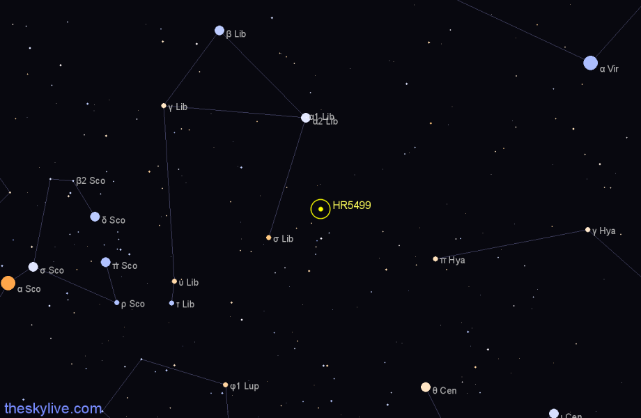 Finder chart HR5499 star