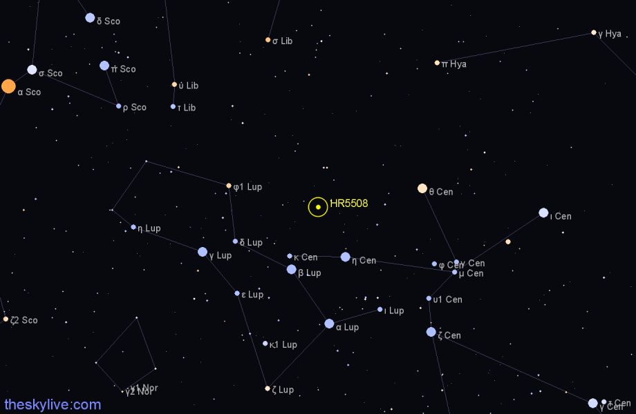 Finder chart HR5508 star