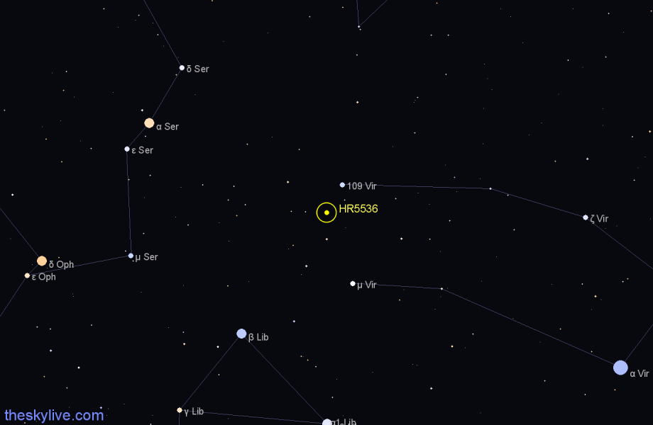 Finder chart HR5536 star