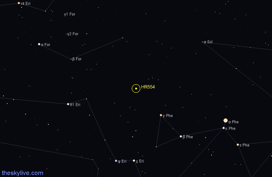 Finder chart HR554 star