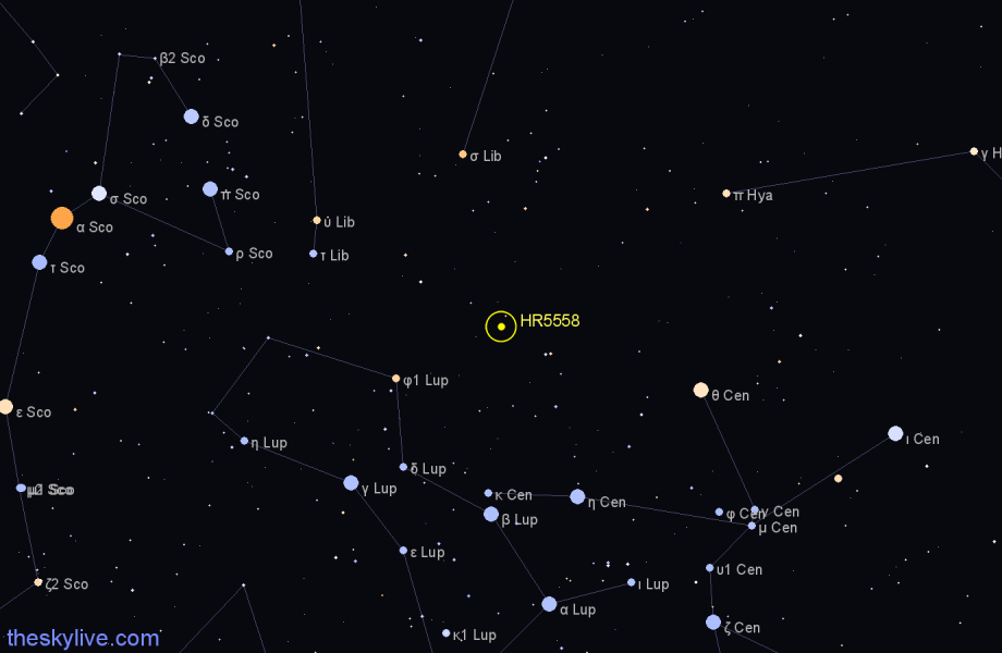 Finder chart HR5558 star