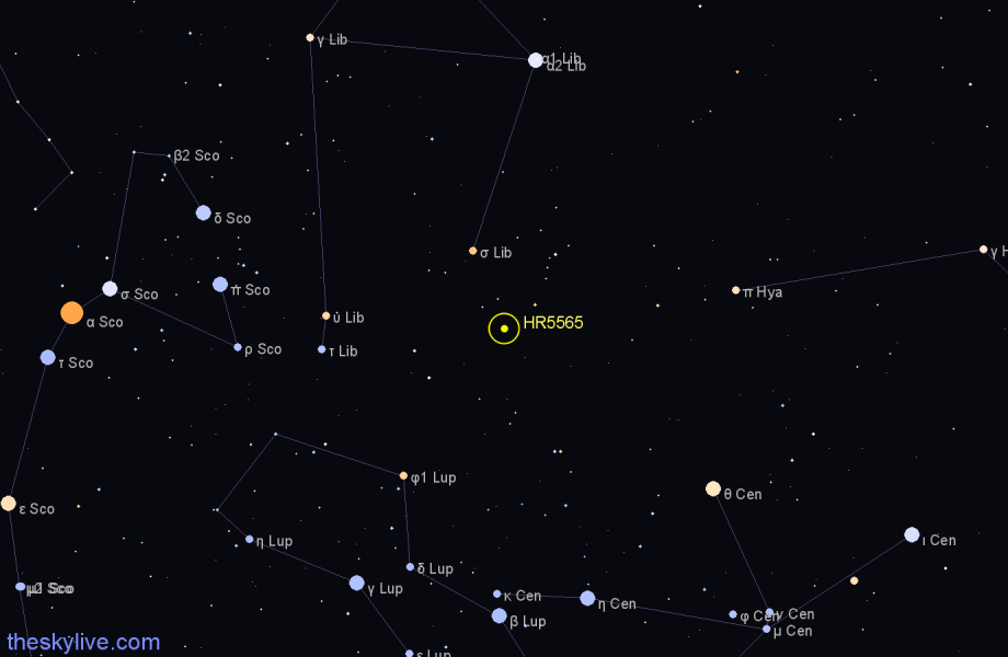 Finder chart HR5565 star