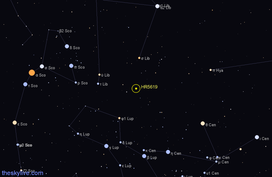 Finder chart HR5619 star