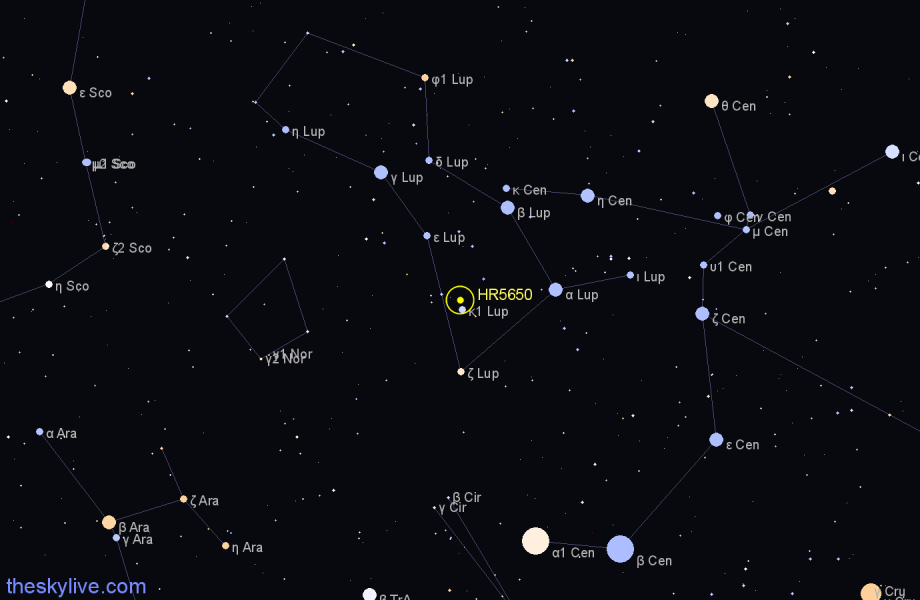 Finder chart HR5650 star