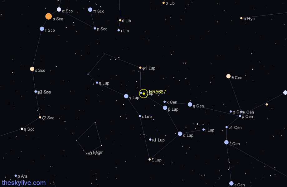 Finder chart HR5687 star