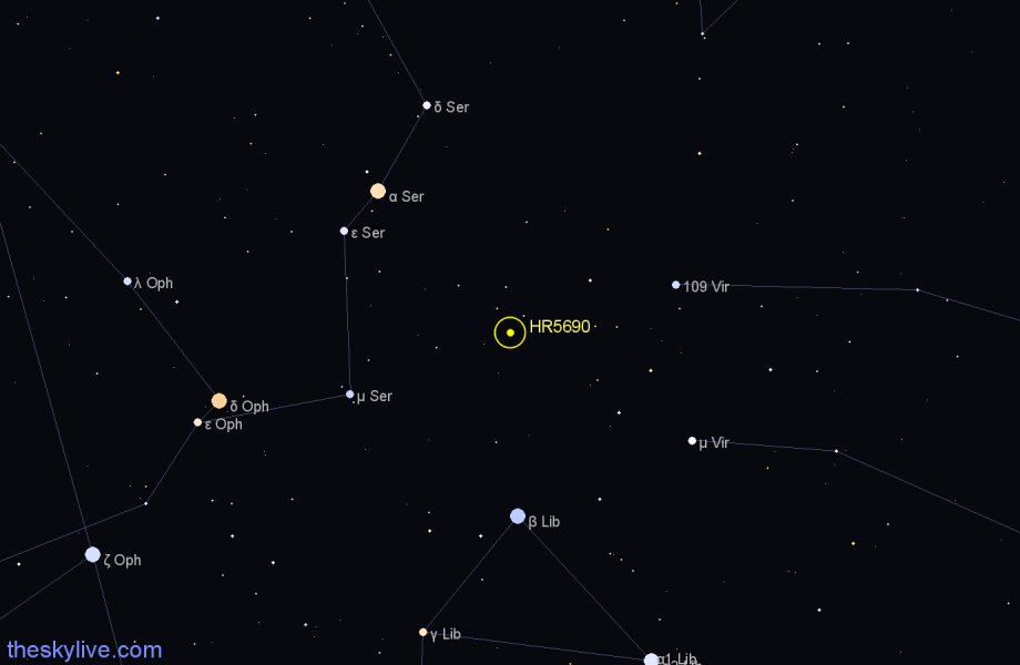 Finder chart HR5690 star