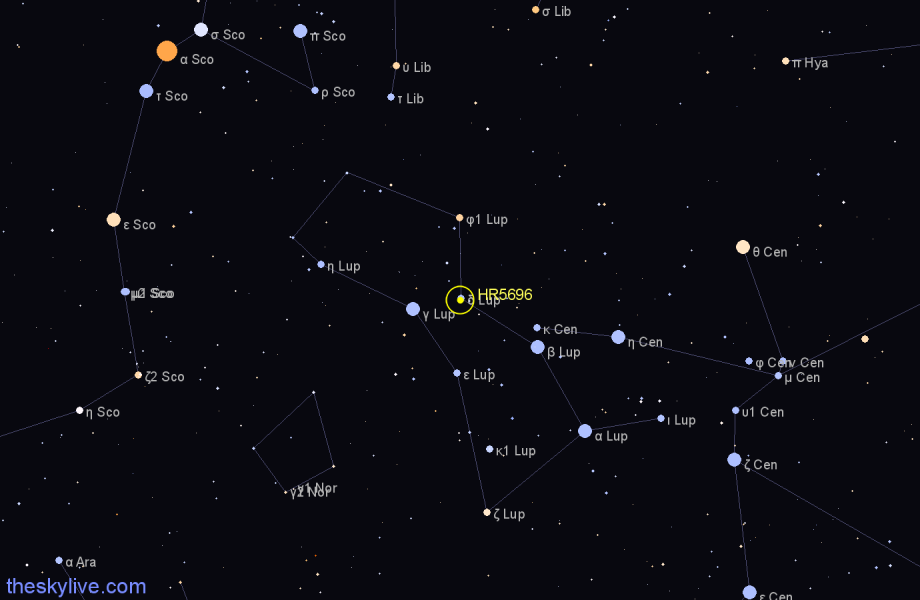 Finder chart HR5696 star