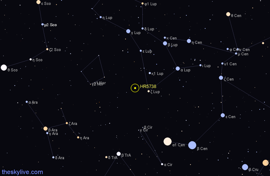 Finder chart HR5738 star