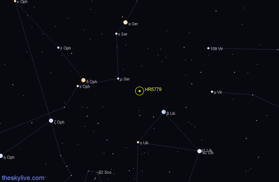 Finder chart HR5779 star