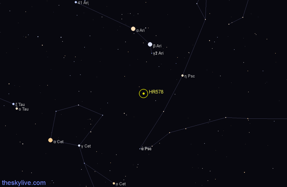 Finder chart HR578 star