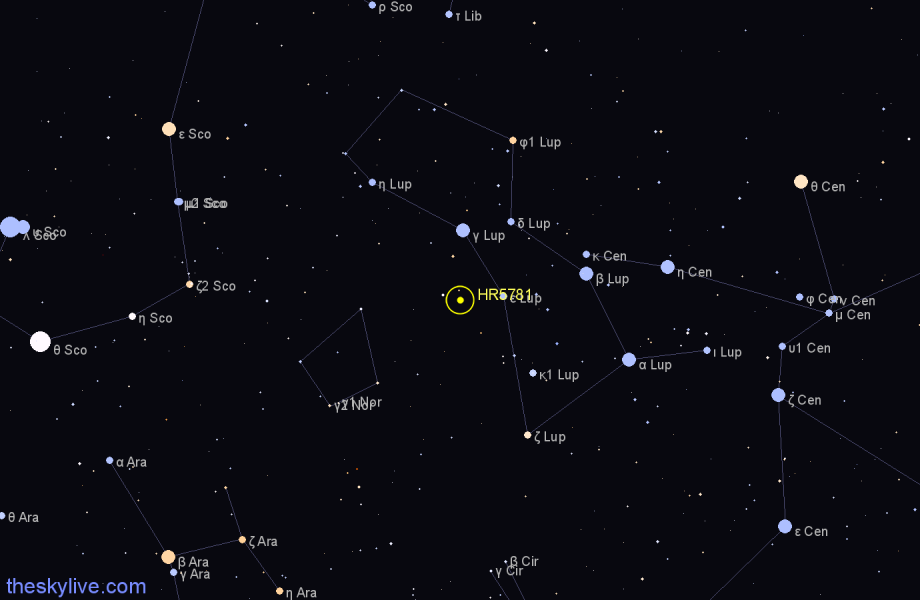Finder chart HR5781 star