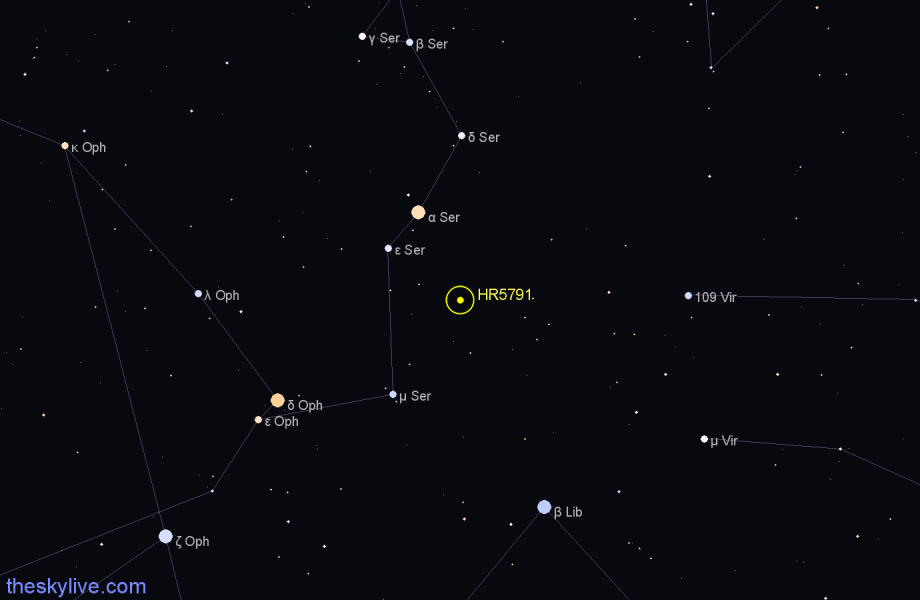 Finder chart HR5791 star