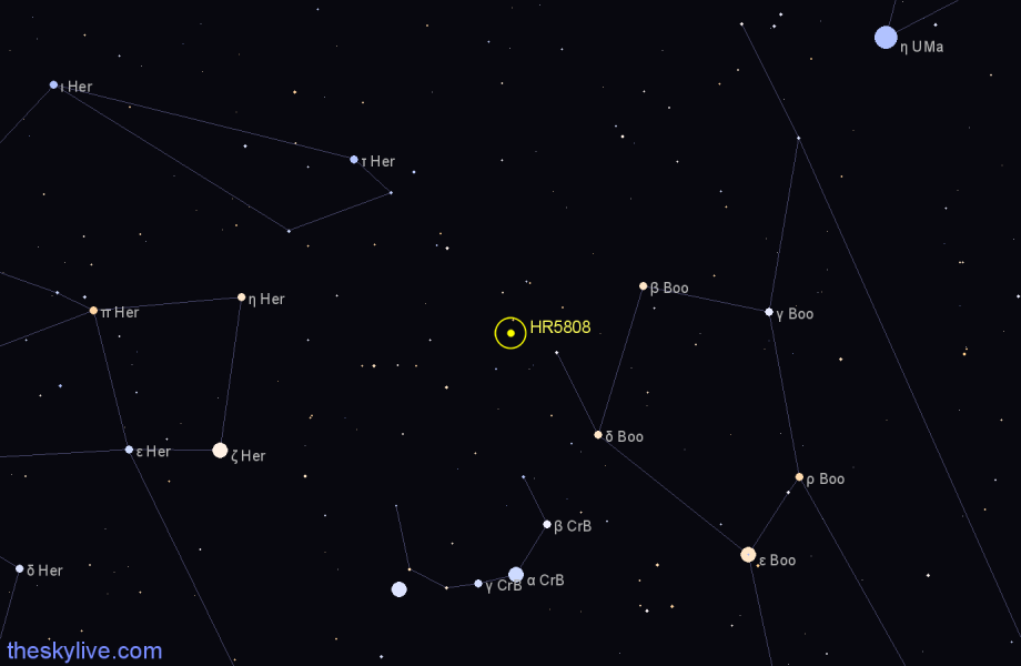 Finder chart HR5808 star