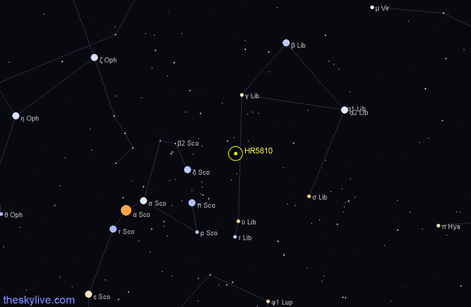 Finder chart HR5810 star