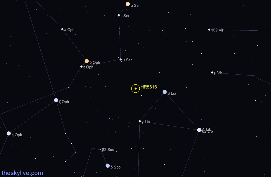 Finder chart HR5815 star