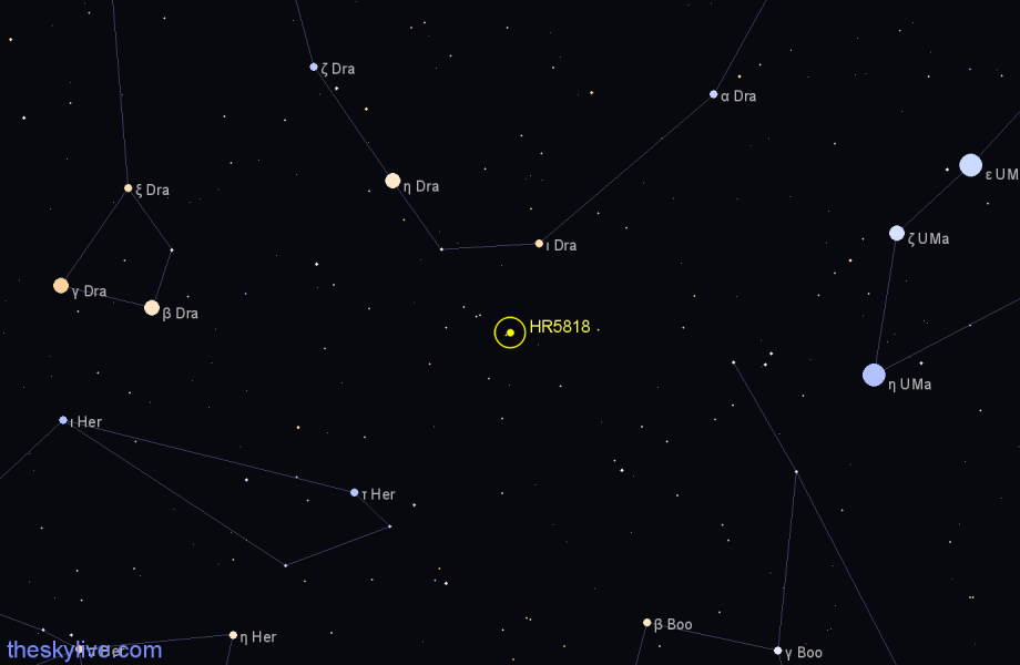 Finder chart HR5818 star