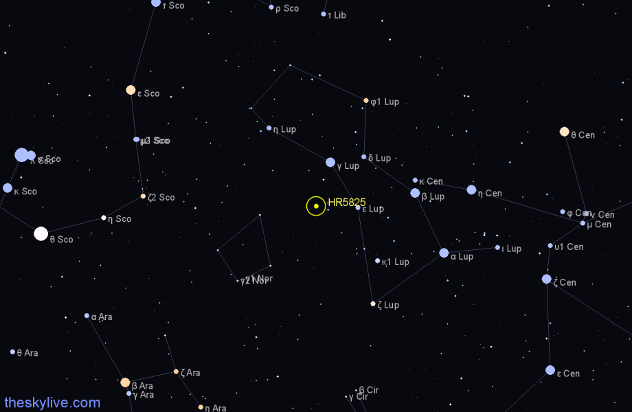 Finder chart HR5825 star