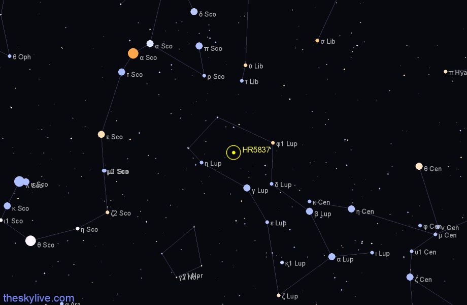 Finder chart HR5837 star