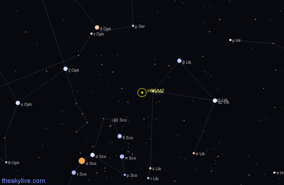 Finder chart HR5847 star