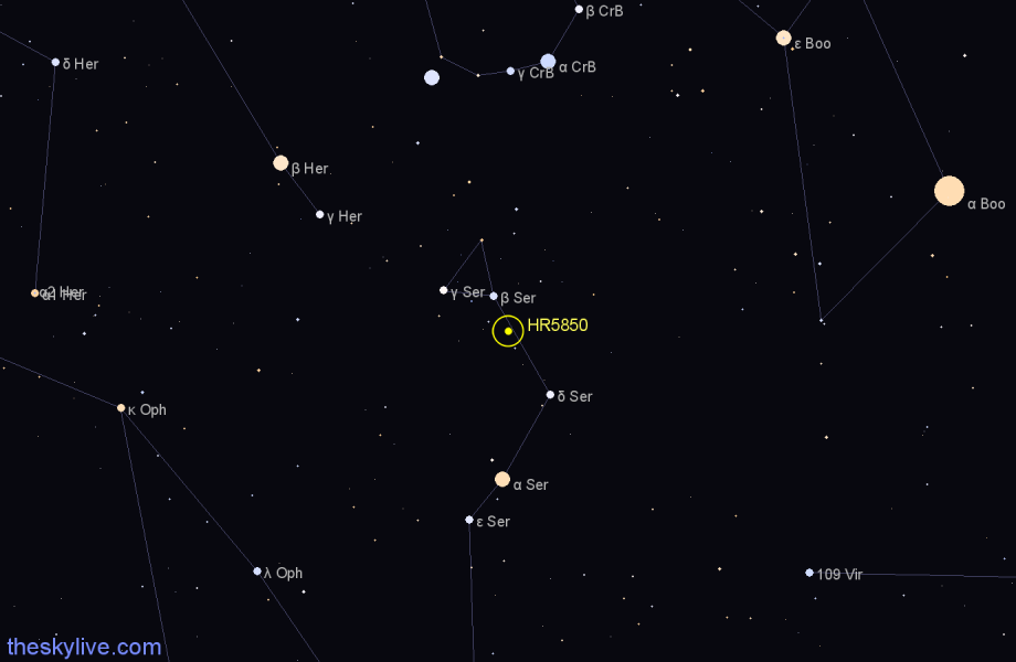 Finder chart HR5850 star