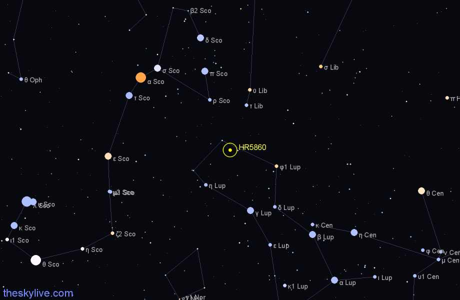 Finder chart HR5860 star