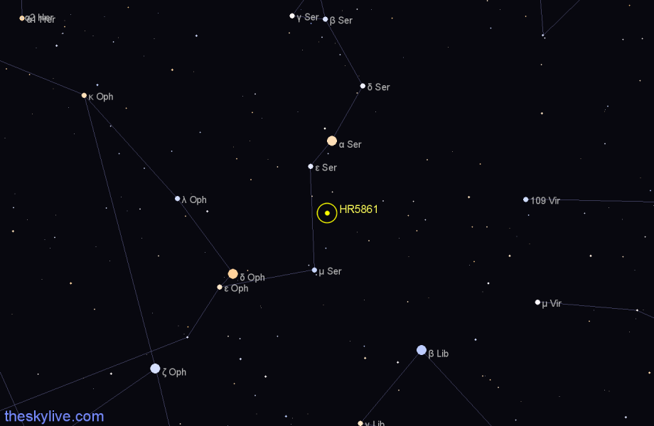 Finder chart HR5861 star