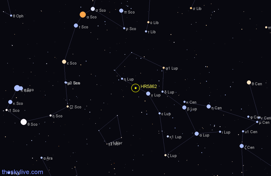 Finder chart HR5862 star