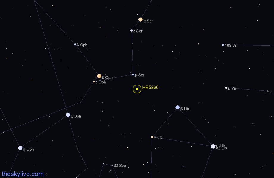 Finder chart HR5866 star