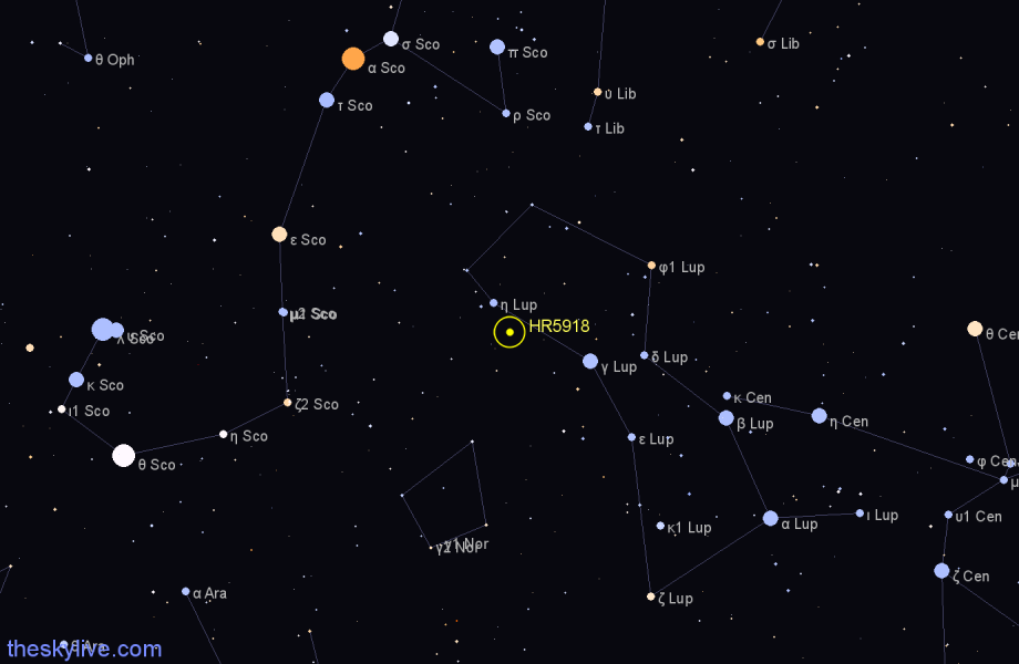 Finder chart HR5918 star
